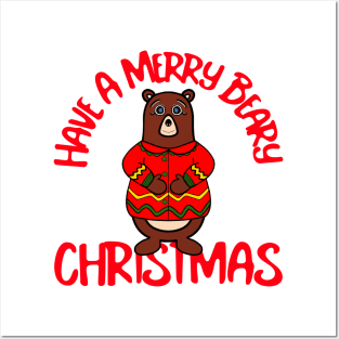 Have A Merry Beary Christmas Bear Posters and Art